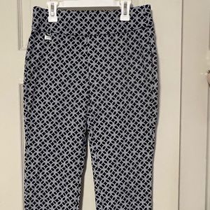 Blue and White Patterned Dress Pant